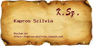 Kapros Szilvia névjegykártya