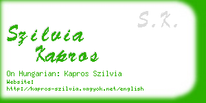 szilvia kapros business card